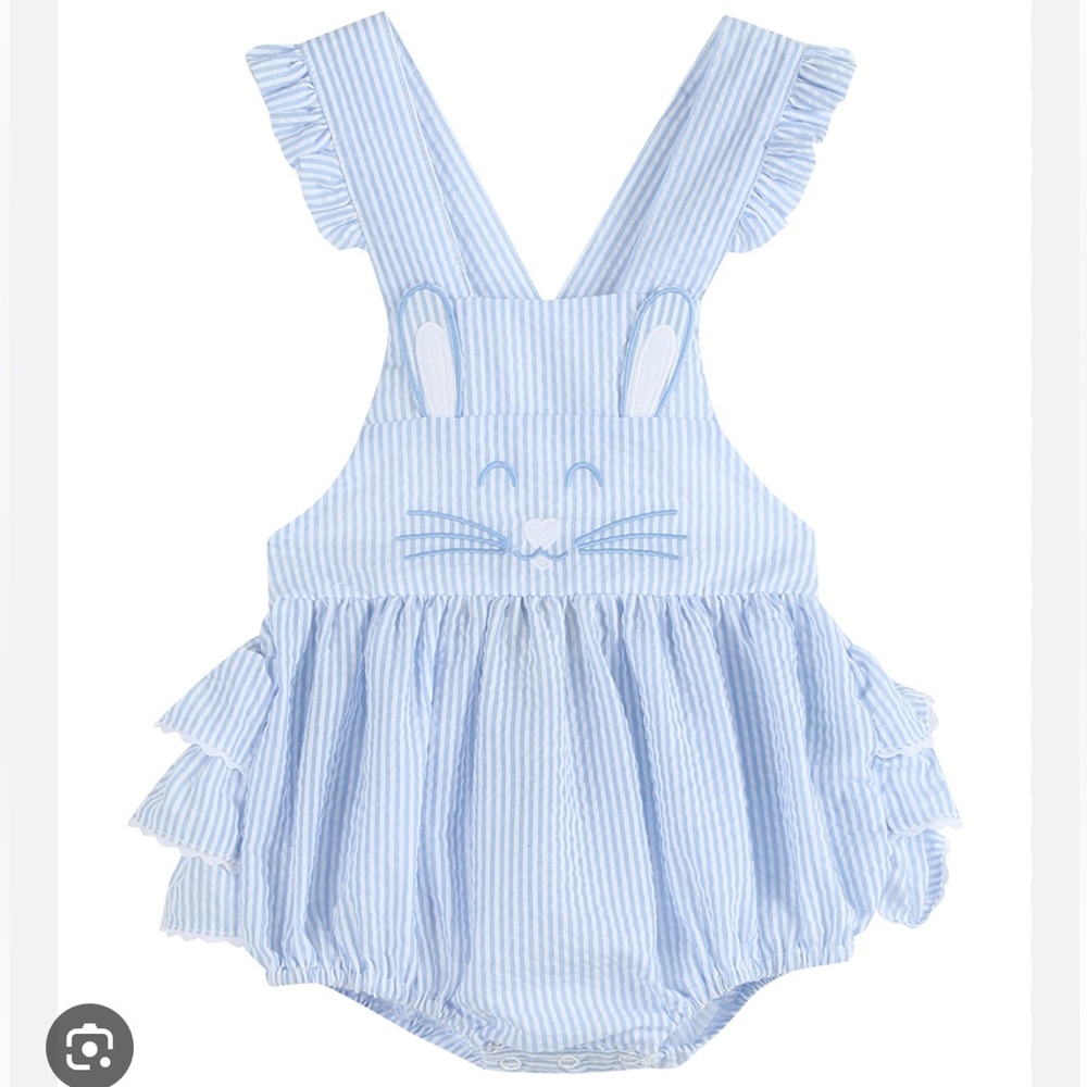 NWT! Lil Cactus Seersucker Bunny Face Romper